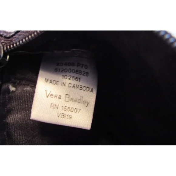 Vera Bradley Zip ID Case and Matching Lanyard Paisley Noir Pattern - Picture 4 of 6